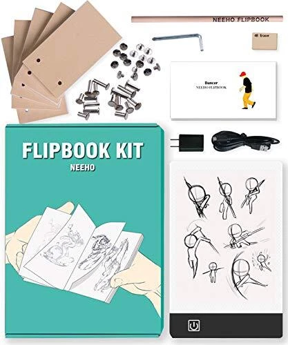 Flip Book Kit,  Flipbook Kit with Light Pad for Drawing and Kit with Demo