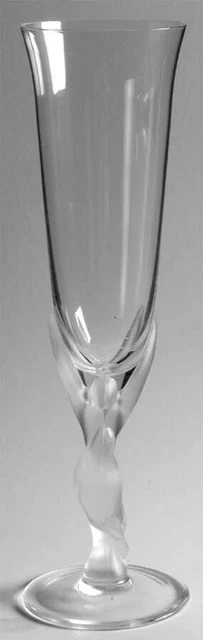 Igor Carl Faberge Kissing Doves Champagne Flute Glass Frosted Dove Goblet
