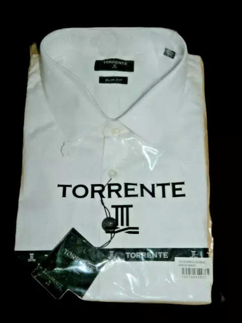 💕Torrente Taille XXL - 2XL Slim FIT  Neuf Chemise manches longues blanche homme