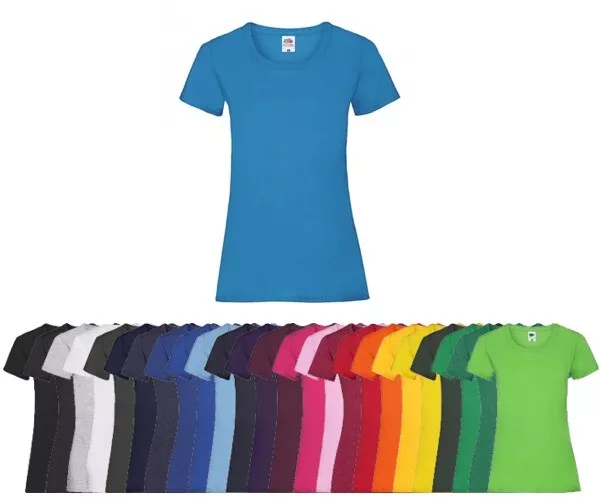 FRUIT OF THE LOOM T-shirt maglietta donna  Fit Value Weight 165 g 100% cotone