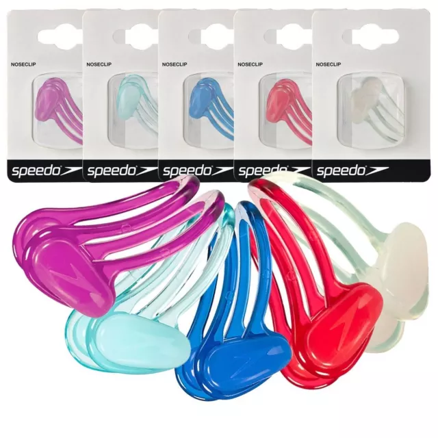 New Speedo Swimming Nose Clip & Case Colours: Blue Magenta Turquoise Red & Clear