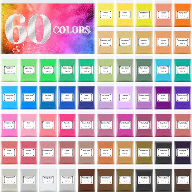 Juego de 60 colores pigmento de resina color natural jabón para hacer jabón esmalte de uñas