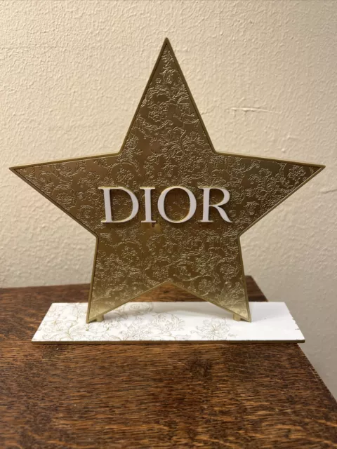 DIOR Department Store Display Dior Star 2023 Gold White Metal Floral
