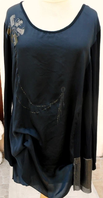 Robe/Tunique LMV Turquoise Brodée - Taille 42/44 - Neuf Sans étiquette - Coton/Polyester