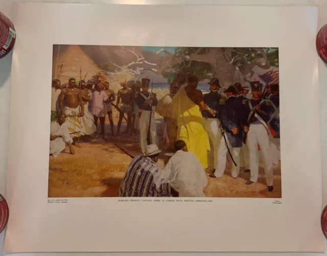 Marine Corps Gazette Captain Perry Hostile Africans 15x19 Art Print Tom Lovell