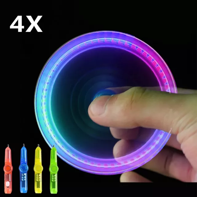 4x Fidget Spinner Light Up Pen - Sensory Toy Autism Stress Relief ADHD Kids Game