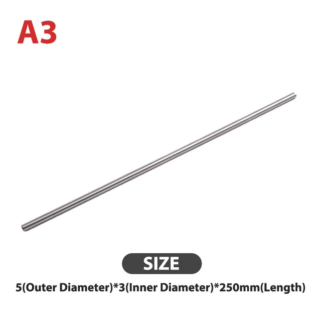 Silver Round 304 Stainless Steel Capillary Tube Pipe 250mm Hollow Circular T^CR