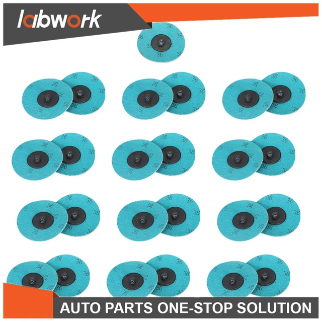Labwork Aluminum Oxide Roll Lock Grinder Sanding Grinding Disc 25Pcs 3" 36 Grit
