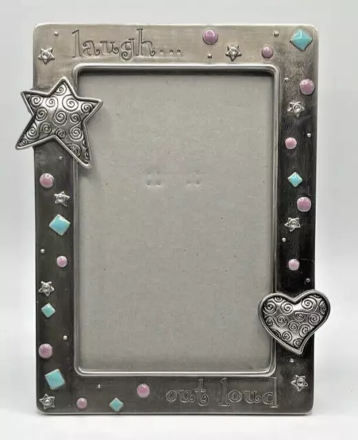 Decorative Fetco Laugh Out Loud Silver Metal Picture Frame, 4 x 6 in Photo