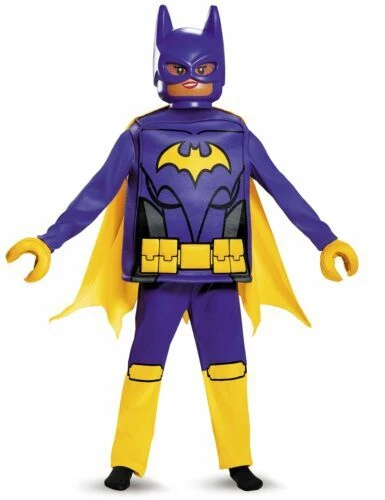 Lego Batgirl Lego Movie Deluxe Girls Costume Tunic Pants Mask Hands M 7-8