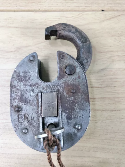 Vintage ERA 4-Lever Insurance Shackle Padlock With Key