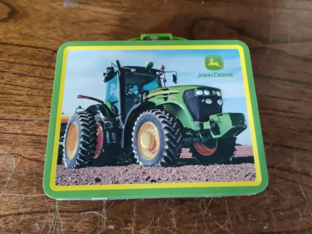 RETIRED John Deere Metal Small School Lunch Box Storage Toy box, Licensed Prod.