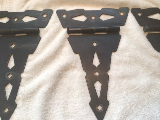 3-Black T-Strap Hinges Cast Iron Heavy Duty 10” Barn Door Fence Gate 3