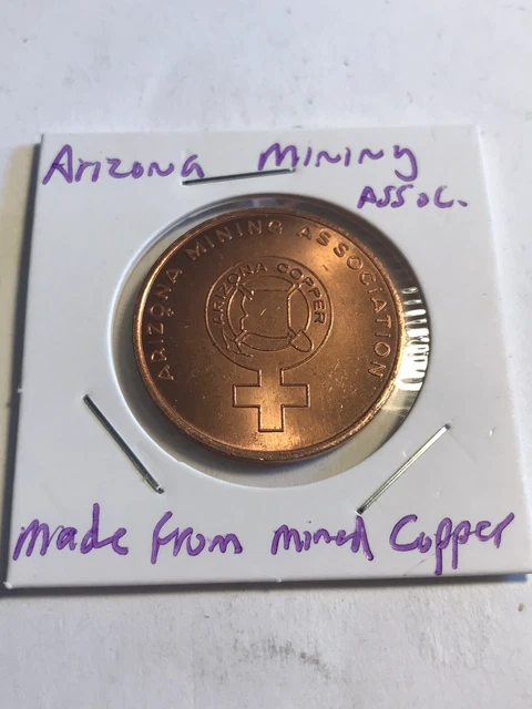 Arizona Copper Mining Association Token Collectible Metal Coin Arizona Copper Mining Association Token Collectible Metal Coin