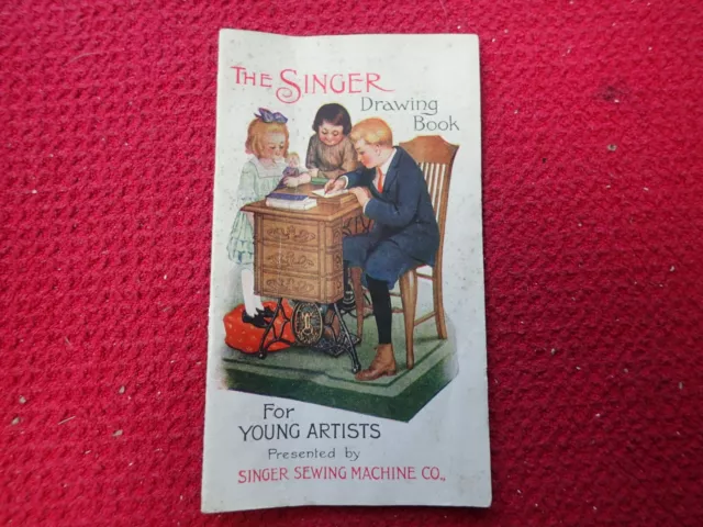 Vintage Singer Sewing Machine Advertising Drawing Book Never Used