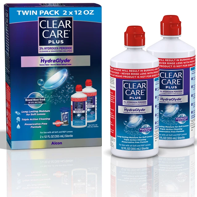 Solución de limpieza y desinfección de lentes de contacto Clear Care PLUS...+ paquete doble