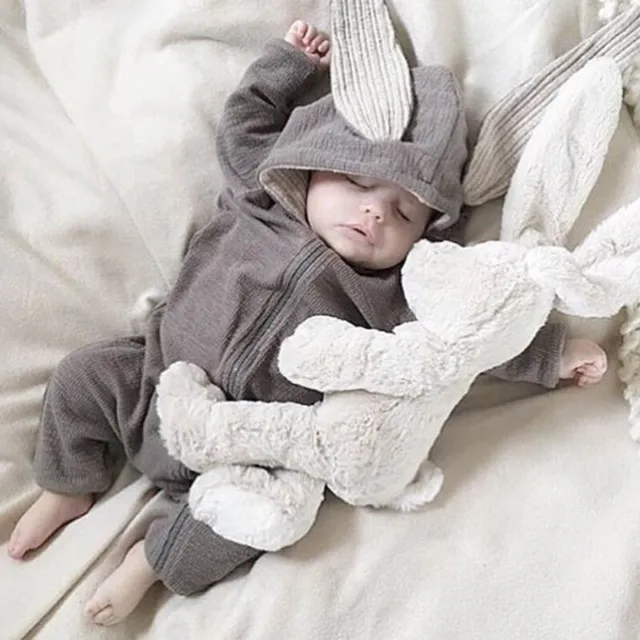 Tuta tutina con cappuccio neonato bambino bambina coniglio tuta abito vestiti Regno Unito 2