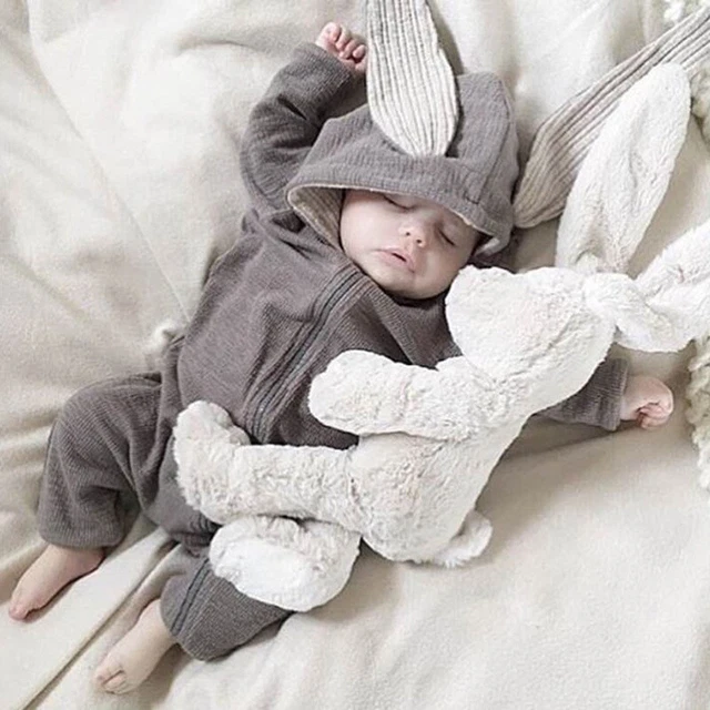Tuta tutina con cappuccio neonato bambino bambina coniglio tuta abito vestiti Regno Unito 2