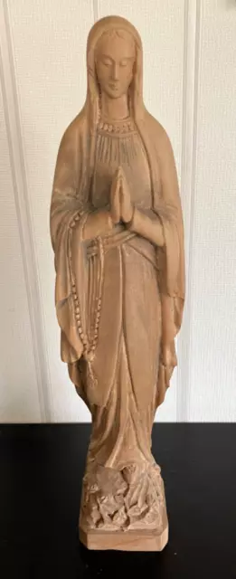 Alte Holz Figur geschnitzt Maria Jugendstil 35cm Höhe Dekoration Handarbeit sign