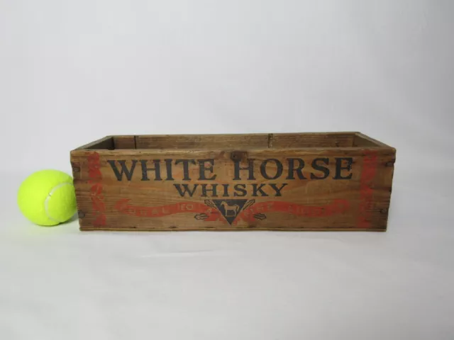 Vintage White Horse Whisky Advertising Wooden Box