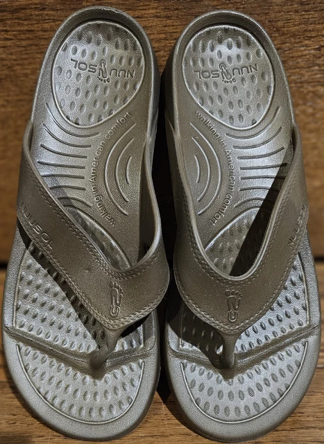 NuuSol Unisex Chocolate Brown Cascade Flip-Flop Sandals Mens Sz 10-Womens Sz 11