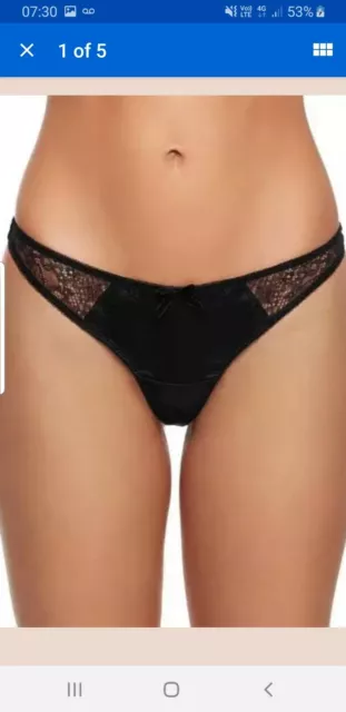 Ann Summers Penelope Black Thong Size Large 16 18  New With Tags