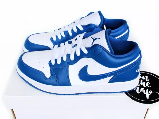 Nike Air Jordan 1 Low W Marina blu scuro bianco UK 3 4 5 6 7 8 9 10 11 US nuove