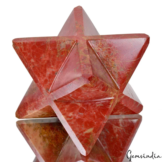 2" Natural Red Jasper Crystal Healing Mineral/Meditation Merkaba Star Gemstone