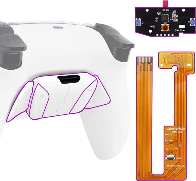 EXTREMERATE WHITE PROGRAMABLE RISE4 Remap Kit PS5 Controller BDM