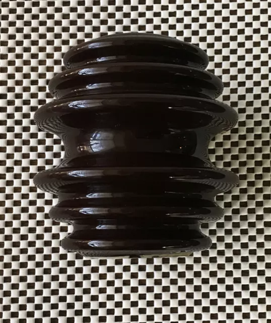 Vintage Brown Porcelain Insulator ~ Large ~ Telephone ~ Unmarked ~ Great 9