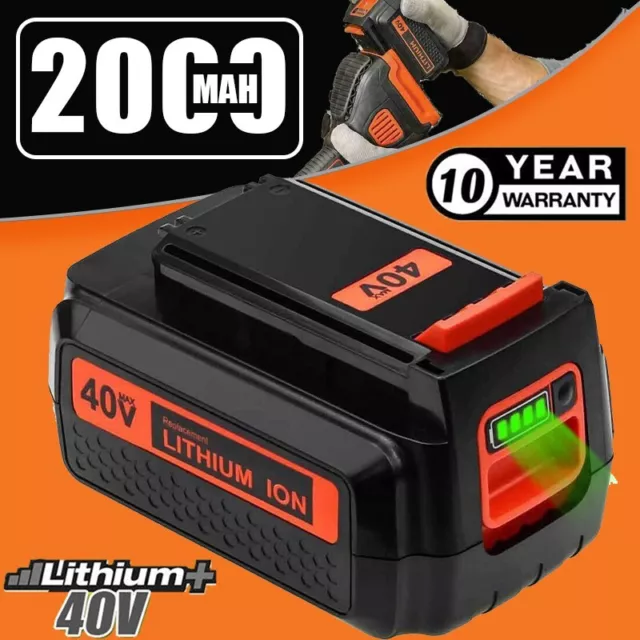 40V 6.0Ah MAX Li-Ion Battery orCharger For Black & Decker LBX2040 LBXR36  LHT2436