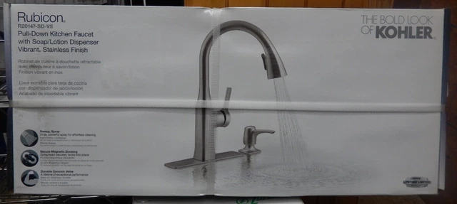 KOHLER Rubicon Single-Handle Pull-Down Sprayer Faucet in Vibrant R20147-SD-VS
