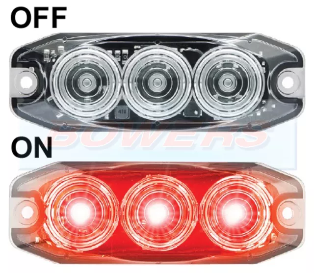 12v/24v LED LOW PROFILE CLEAR STOP/TAIL LIGHT LAMP KIT CAR E-APPROVED ECE SVA