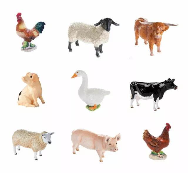 John Beswick Farm Animals Hand Painted Ceramic Figurines - Choose Your Design