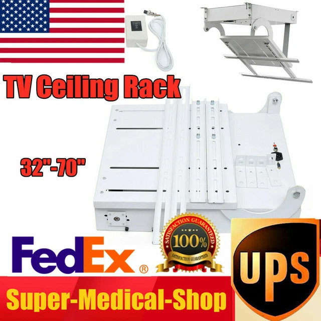 32"-70" Motorised LED LCD TV Ceiling Hanger Electric Rack Hanger Remote 110V USA