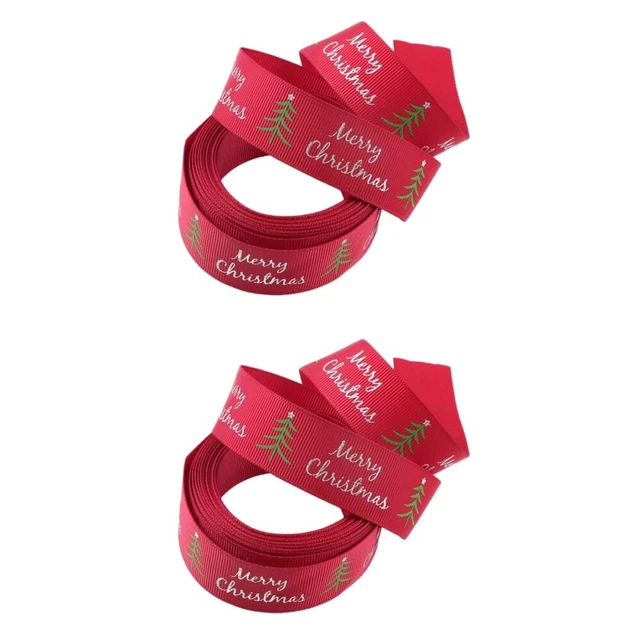 Printed Wrapping Ribbon 2x Geschenk Verpackung Bänder Kranz Band Weihnachten Ban