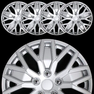 15" Set of 4 Silver Wheel Covers Snap On Full Hub Caps fit R15 Tire & Steel Rim