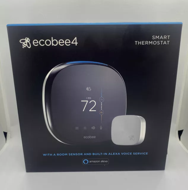 Ecobee4 Smart Thermostat Model: EB-STATE4-01 With Room Sensor & Built-in Alexa Ecobee4 Smart Thermostat Model: EB-STATE4-01 With Room Sensor & Built-in Alexa
