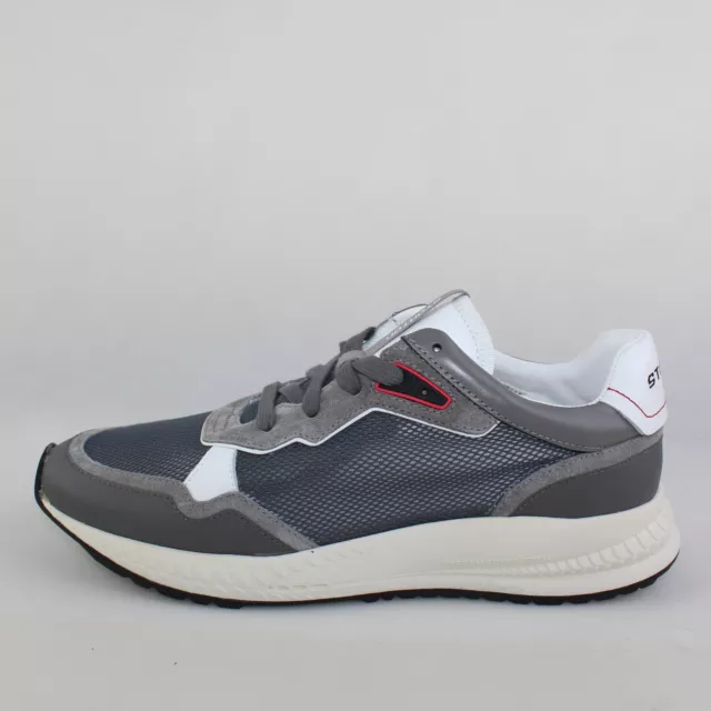 chaussures homme STOKTON 42 EU baskets gris cuir textile DC639