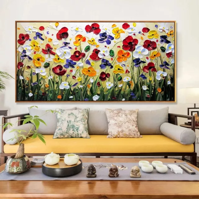 Nordic Art Abstract Flowers Oil Painting on Canvas Wall Art Posters and Prints
