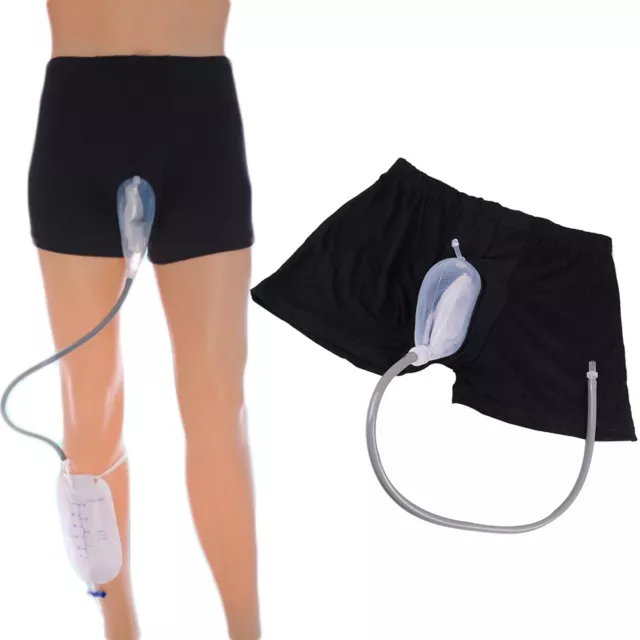 Mise à niveau du sac de jambe d'urine masculine d'incontinence en silicone