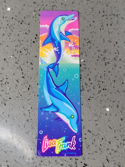 Lisa Frank Dancing Dolphins Book Marker bookmarker vintage Rainbow 90s Ocean