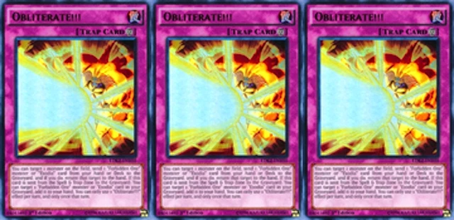 OBLITERATE!!! 1ST X 3 YUGIOH LDK2-ENY03 Continuous Trap Card $12.57 -  PicClick