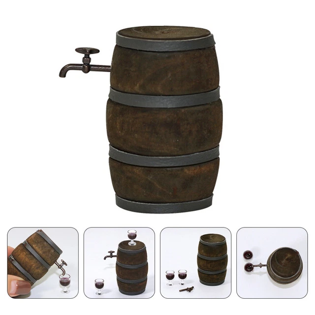 Mini Barile Legno Birra Miniatura Accessori Desktop Whisky King