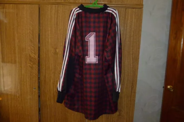 Rare Adidas GK Goalkeeper Vintage Football Shirt 90s #1 Long Sleeve Size 2XL XXL