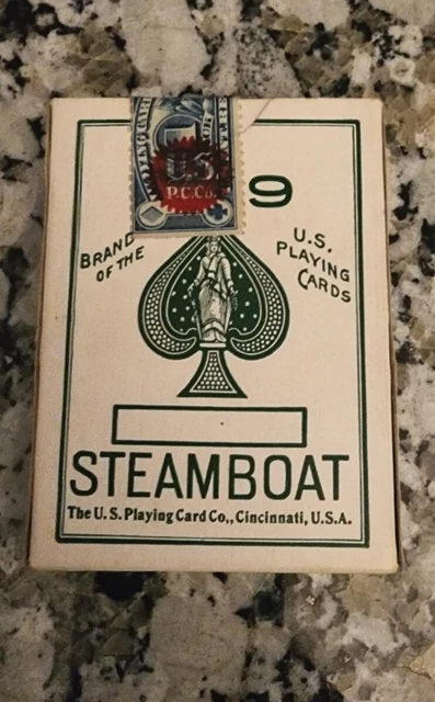 Dai Vernons Personal Antique Green Steamboat 999 Tax Stamped Playing Cards Dai Vernons Personal Antique Green Steamboat 999 Tax Stamped Playing Cards