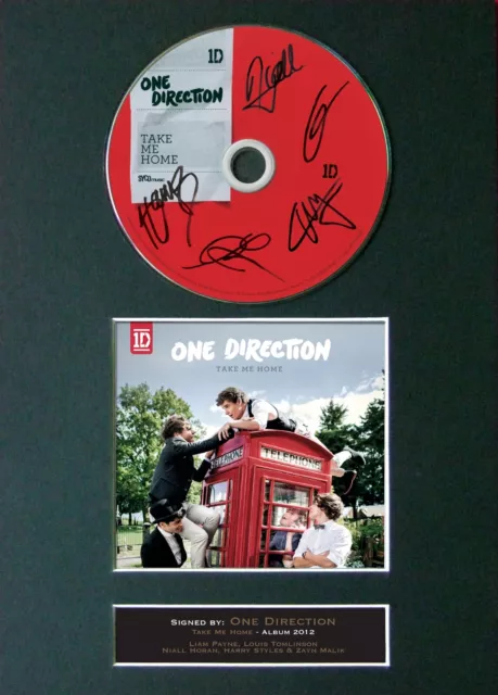 ONE DIRECTION 1D Take Me Home Mounted Signed Autograph CD Print A4 #25