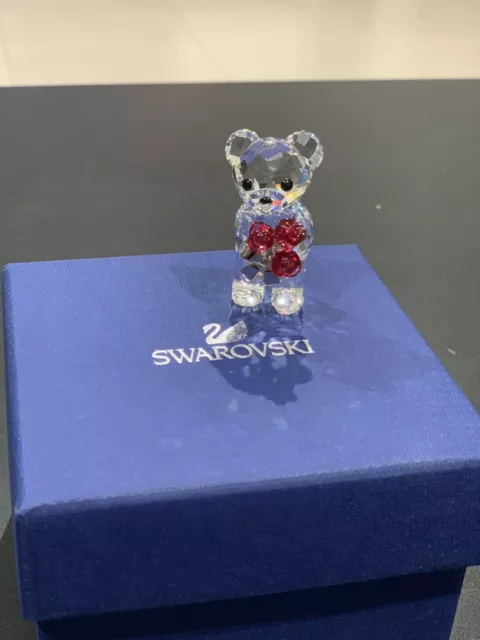 Swarovski Crystal Figurine Kris Bear Red Roses For You 1096731 MIB