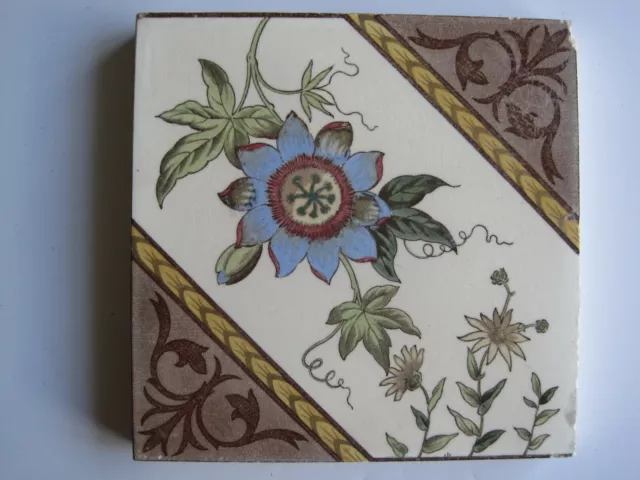 Antique Victorian 6" Print And Tint Wall Tile - Passion Flower 1/2" Thick