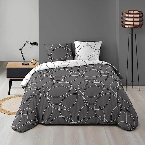 Douceur d'intérieur Parure de couette Microfibre Multicolore 240 x 220 cm Elton